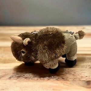 Buffalo Plush Purse Storage Pouch W/ Handle Brown Clutch Stuffed Animal